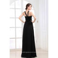 ED006 Halter Black Evening Party Wear Big Size Women Dress Elegant Chiffon plus size evening dress long